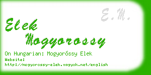 elek mogyorossy business card