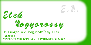 elek mogyorossy business card